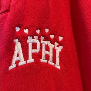 Red APHI Sweatpants  with Heart Details